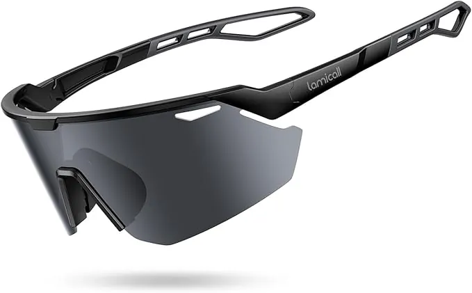 Lamicall Polarizadas Gafas de Sol para Ciclismo - [24g Ultraligero] UV400 Protección, TR90-Marco, Almohadilla Nasal Ajustable, Gafas de Sol Deportivas Mujeres Hombres para Pesca/Running/Senderismo
