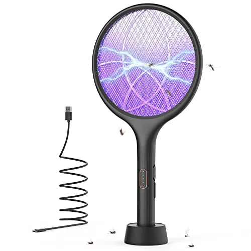 YISSVIC Raqueta Mosquitos Electrica 4000V Mata Mosquitos Electrico 2 en 1