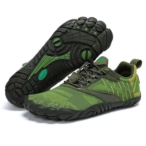 SAGUARO Barefoot Hombre Mujer Zapatillas Minimalistas Calzado Minimalistas Zapatillas de Trail Running Exterior, Free Ⅰ -Zapatos Barefoot Verde,Gr.38