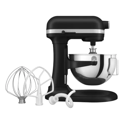 KitchenAid Batidora Amasadora Bowl-Lift 5.2L Heavy Duty, Cuerpo y Engranajes Metálicos, 11 Velocidades, Flex Edge, 67 Puntos de Contacto, Negro Mate