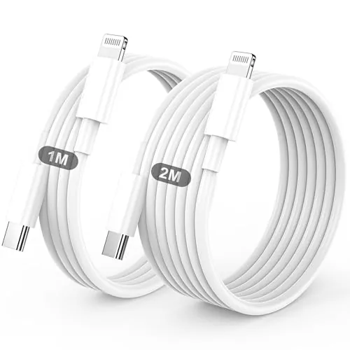 BSTOEM Cable USB C a Lightning, 1M+2M Cable Cargador iPhone Carga Rápida