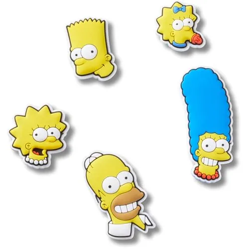 Crocs Paquete de 5 dijes unisex de Los Simpsons para zapatos, multicolor, talla única, multicolor, Talla única