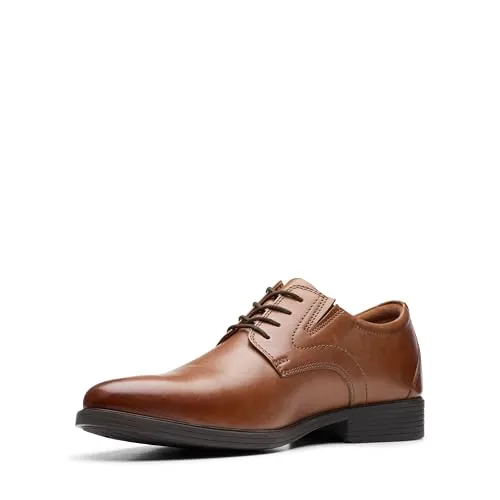Clarks Whiddon Plain, Zapatos Oxford para Hombre Dark Tan Leather, 41.5 EU