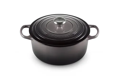 Le Creuset Cocotte redonda de hierro fundido, 28 cm, 6, 7 L, Todas Las Fuentes de Calor incluso inducción, Flint, 21177284442430