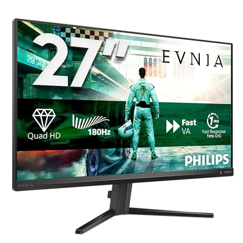Philips 27M2N3500AM - Monitor Gaming QHD de 27 Pulgadas, 180 Hz, 1ms GtG, FreeSync Prem. (1920x1080, 2X HDMI, DisplayPort) Negro/Gris
