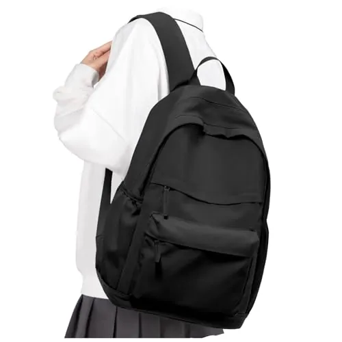 VGCUB Mochilas Escolares, Mochila Escolar para Adolescentes Instituto Juveniles Universidad Mochila de Viaje Mujer Casual Colegio Niña Trabajo Backpack Women School Bag Negro