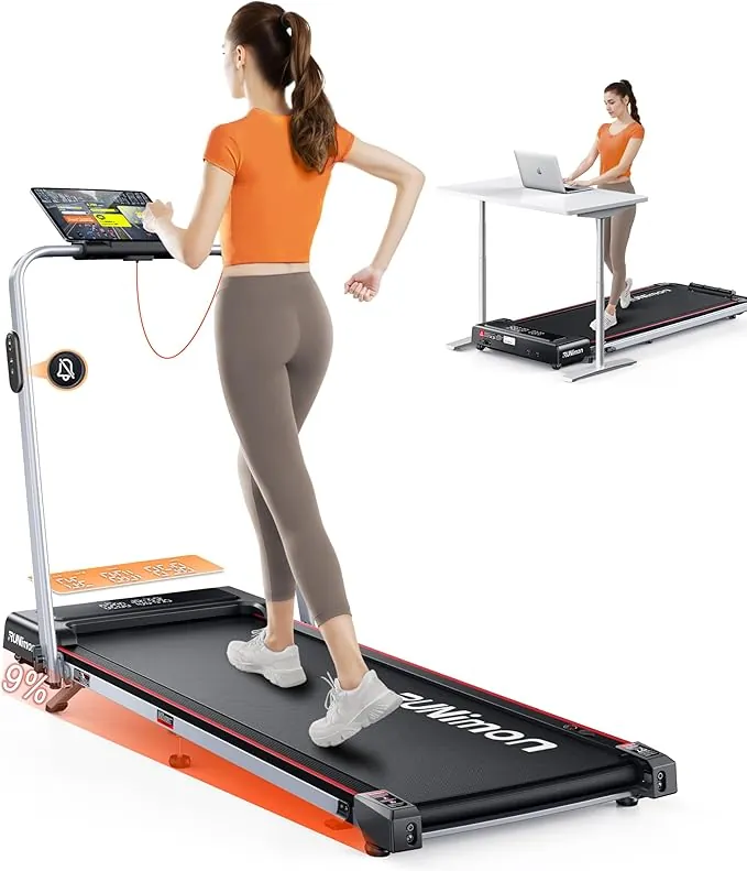 6 en 1 Cinta de Correr Plegable para el Hogar,Cinta de Caminar con 9% de Inclinación,2.5HP para Debajo del Escritorio,Velocidad de 1-12KM/H con Pantalla LED,Control Remoto y App