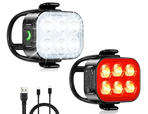 Glangeh Luz Bicicleta Ultrafina y Ligera, 4+6 Modos y Resistente IP65