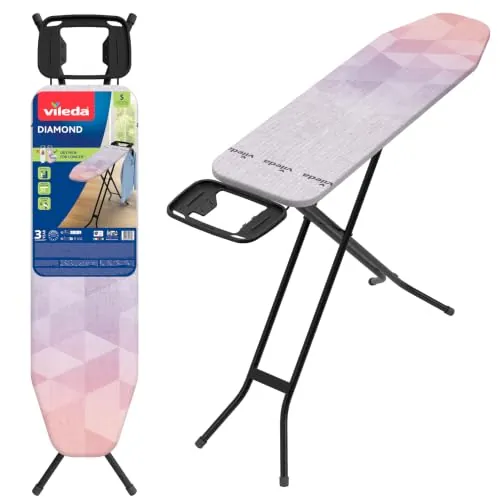 Vileda Tabla de Planchar de Acero Diamond S, Altura Ajustable hasta 91 cm