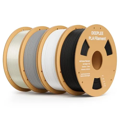 DEEPLEE Filamento PLA 1.75 mm, 4 colores, Pack 4 x 1 kg