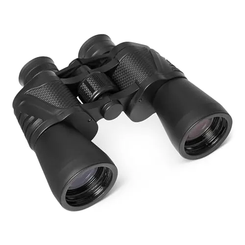 Amazon Basics Prismáticos de Alta Potencia de 7 x 50, Campo de Visión Amplio, Óptica FMC, Compatibles con Trípode, Negro, Paquete de 1