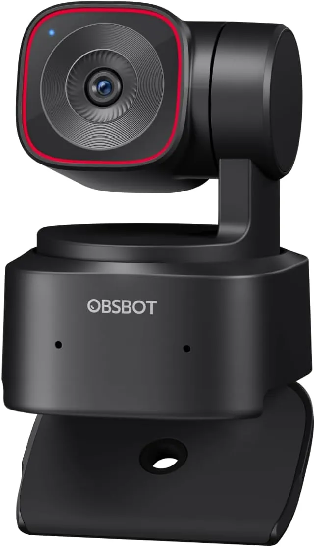 OBSBOT Tiny 2 Lite Webcam 4K para PC, Cámara de Streaming PTZ con Seguimiento IA, Sensor 1/2", Control Gestos, 60 FPS, HDR, Micrófonos, Cámara Web para Ordenador, Portátil, Reuniones, Videollamadas.