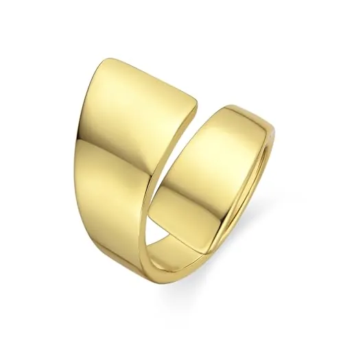 LUXENTER Anillo acabado en Oro 18K. Color Dorado. Ajustable. Joyas para Mujer - Modelo Firiel