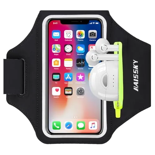 HAISSKY Brazalete Movil Running con Bolsa de Auriculares, hasta 6,9"