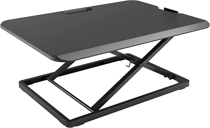 BONTEC Estación de Trabajo Sentado/Pie Escritorio de Pie Soporte para Computadora Altura Ajustable Postura Ergonómica de Pie y Sentado Laptop | Plataforma 67x47cm, Capacidad 8kg