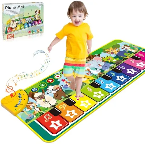 Dromlag Juguetes Niños 1 Año, Alfombra Musical con 10 Sonidos De Animales Regalo 1 2 Niños Niña Años, Piano Infantil Juegos Juguetes Montessori Educativos Sensoriales Bebe Regalos Pascua Niño