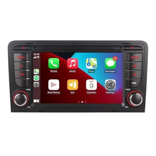 LXKLSZ Radio de Coche Compatible con inalámbrico Carplay/Android Auto para Audi A3 S3 RS3 2003-2012 con IPS Pantalla Táctil de Bluetooth/Mirror Link/FM/Am/USB/RDS