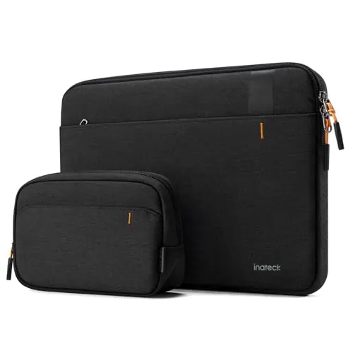 Inateck Funda Portátil 13 Pulgadas 360° Protección, Negro | Compatible con MacBook Air M5-M1 2026-2018, Pro M2/M1 2022-2016, MacBook Neo 2026, Surface Pro 11-3