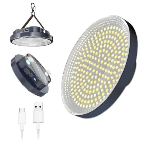 LETOUR Linterna LED portátil de 5000 lm, linterna recargable de 30 W con imán, IPX4 impermeable, luces de tienda de campaña, fallo de energía, kits de supervivencia de emergencia, tormenta de nieve