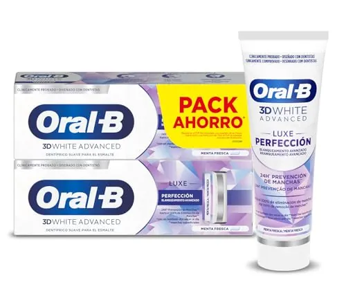 Oral-B 3D White Advanced Luxe Perfection Dentífrico Blanqueador, 2x75 ml
