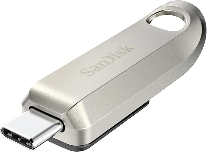 SanDisk Ultra Luxe Pendrive 256 GB Memoria USB Type-C (Unidad Flash, velocidad de lectura hasta 400 MB/s, USB 3.2 Gen 1, Connector Retráctil, Diseño metálico) Plata