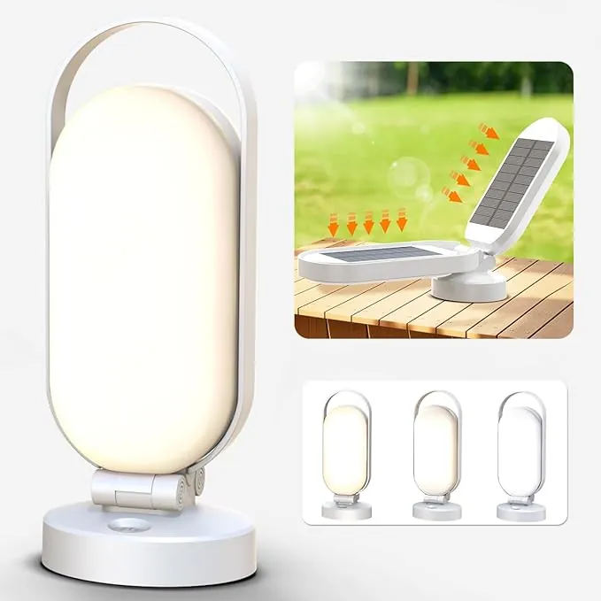 Luz Camping Recargable, 5000mAh Lampara Solar Camping, Accesorios Camping, Plegables Portatil Impermeables, Linterna LED Inalambrica para Emergencia, Interior, Exterior, Campismo, Tienda