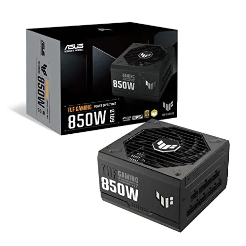 ASUS TUF Gaming 850W Gold - Fuente de Alimentación Modular (80+ Gold, Compatible con ATX 3.1, Componentes de Grado Militar, Doble Rodamiento de Bolas, Axial-Tech, PCB, 10 Años de Garantía)