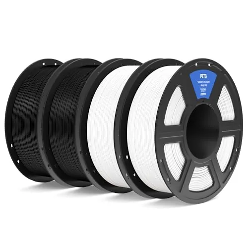 ELEGOO Filamento PETG 1.75 4KG Negro y Blanco, Filamento PETG para Impresora 3D, Precisión Dimensional +/- 0.02mm, Carrete Filamento 3D, para Mayoría Impresoras 3D