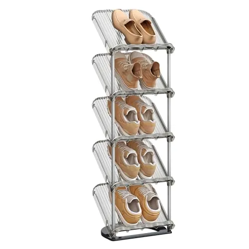 SONGMICS Zapatero de Plástico, Modular, 5 Niveles