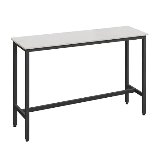VASAGLE Mesa de Bar Rectangular Estrecha, Marco de Metal, 40 x 140 x 90 cm