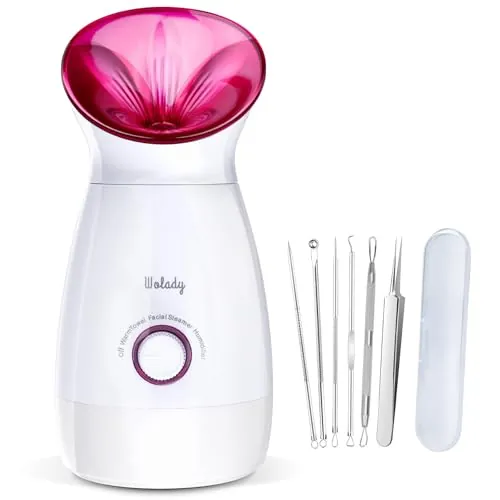 Wolady Vaporizador facial,vaporizador nano iónico para spa, función 3 en 1, desmontable, 200 ml, tratamiento de spa, apto para sauna, humidificador, limpieza de poros (Grande)
