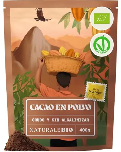 NaturaleBio Cacao Puro en Polvo Crudo Bio No Alcalinizado