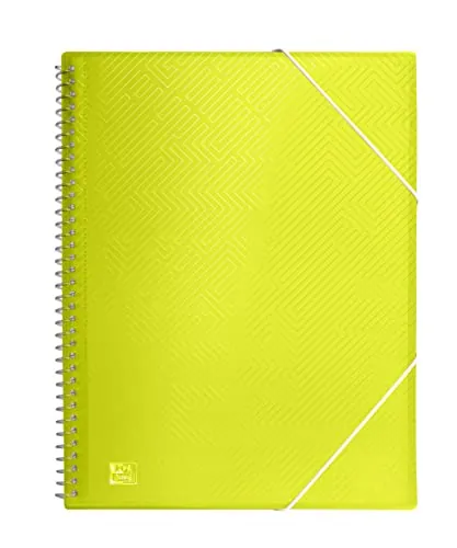 Oxford,Carpeta de Fundas Plástico, Color Lima, 30 Fundas Transparentes, Tamaño A4