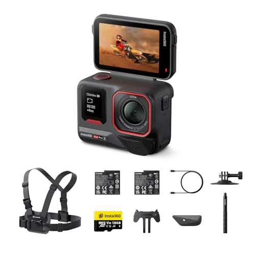 Insta360 Ace Pro 2 Paquete de Invierno - Cámara de acción 8K Impermeable co-diseñada con Leica, Sensor de 1/1,3", Dual Chip IA, excelente en Baja luz, Audio Superior, Pantalla abatible