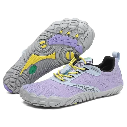 SAGUARO Zapatilla Minimalista Hombre Zapatillas de Trail Running Mujer Zapato Descalzo Lana Violeta Gr.39