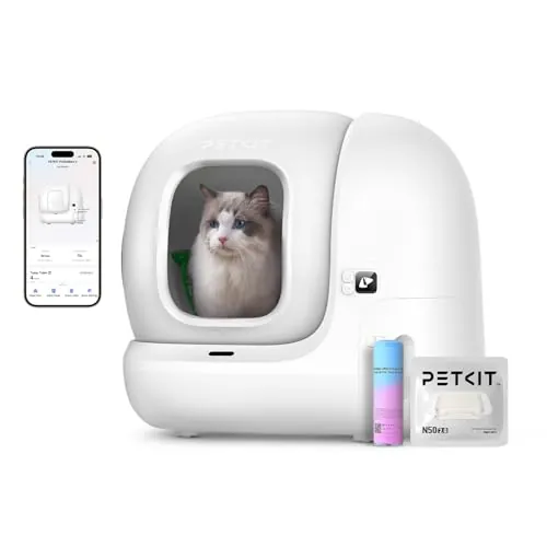 PETKIT Pura MAX 2 Arenero Gatos Autolimpiable, Inodoro para Gato, Arenero Autolimpiable para Gatos, Anti-Fugas, xSecure/Eliminar olores/APP/76L, para Varios Gato (Sin Purificador, con N50