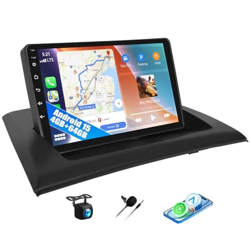 SIXWIN 4GB+64GB Android 15 Autorradio para BMW X3 E83 2004-2012 - 9" HD E83 Pantalla Táctil HD 1280x720 con CarPlay y Android Auto Inalámbrico,GPS, Bluetooth 5.0, FM/RDS,32EQ,USB+AHD Cámara