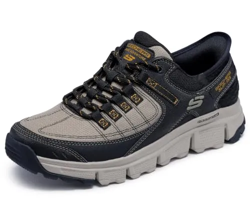 Skechers Hombre Summits At 237622 Slip-In ENTRENADOR, Taupe Synthetic/Mesh/Black Trim, 42 EU
