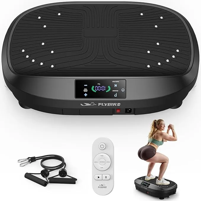 FLYBIRD Plataforma Vibratoria, Máquina de Ejercicio de Placa de vibración para Entrenamiento Corporal Completo, Ideal para Aumentar la Densidad ósea y Drenaje linfático