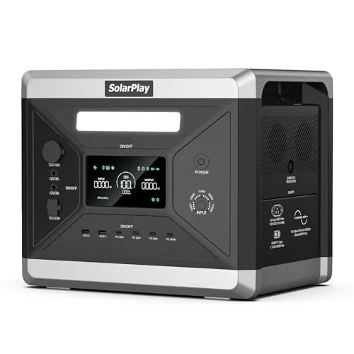 SolarPlay Q2501 Estación de Energía Portátil 2160 Wh, 2400 W Batería LiFeP04 Carga Completa Rápida 2h vía, Generador Solar para Exteriores, Camping, Emergencia