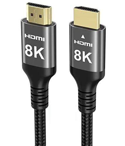 Ubluker 8K Cable HDMI 20M, Trenzado De Nailon Cable HDMI® de Alta Velocidad | 4K 120Hz 2K 165Hz 8K 60Hz 12bit eARC ARC Dolby Atmos HDR10+ HDCP2.3. Compatible con PC TV Soundbar Monitor Mac Xbox