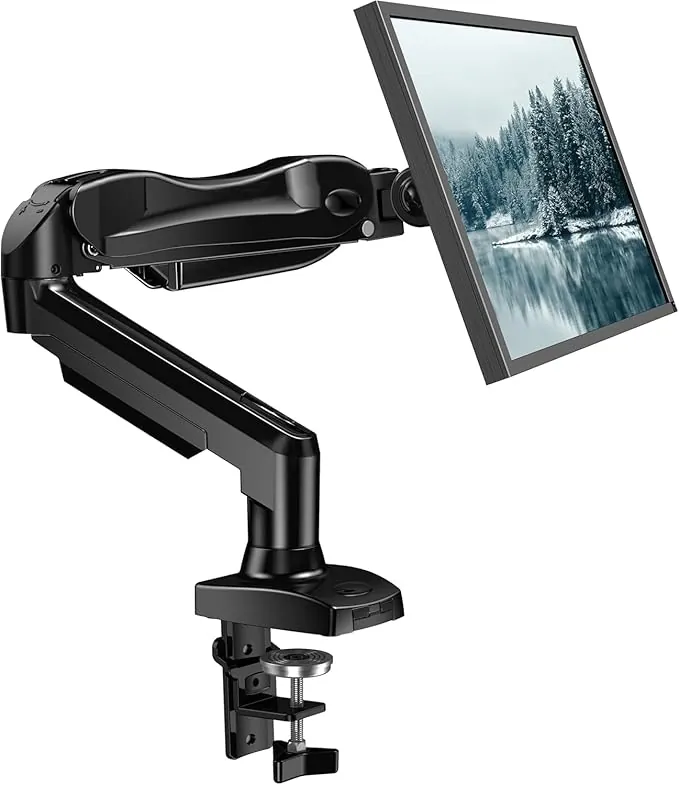 HUANUO Soporte Monitor Escritorio para Pantallas 13-32 Pulgadas, Brazo Monitor hasta 9 kg, Monitor Arm Ergonómico con Inclinación, Giro y Rotación 360°, Altura Regulable, VESA 75x75/100x100