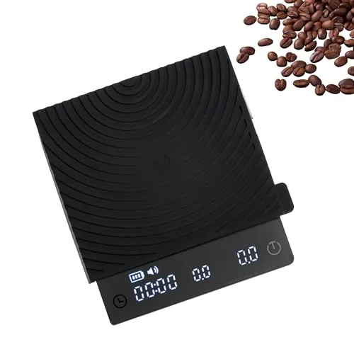 Black Mirror Mini TIMEMORE, Báscula de Espresso con función de flujo, báscula de café portátil, 2 kg/0,1 g, almohadilla protectora de silicona, negro