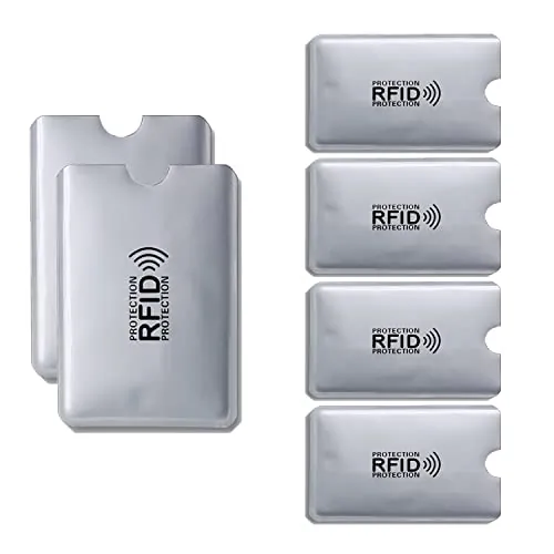 Aidqxbaoer Estuche para Tarjetas de crédito con protección NFC Bloqueador RFID Probado por TÜV (A - 6 Piezas)