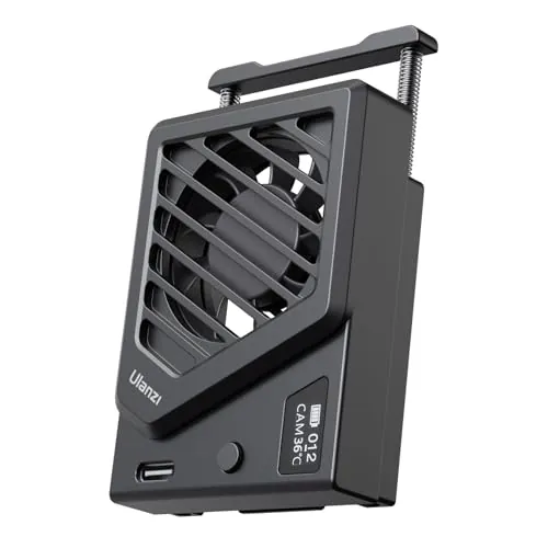 【Versión Actualizada】ULANZI Ventilador de Cámara con Montaje de Resorte, Sistema de Enfriamiento de Cámara Compatible con Sony/Canon/FUJIFILM/Nikon