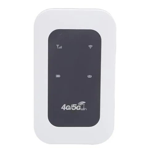 Ejoyous Router WLAN Móvil 4G 5G, WLAN Portátil para Viajes sin Contrato, Punto de Acceso Wi-Fi con Ranura para Tarjeta SIM, Conexión de 10 Dispositivos Simultáneamente hasta 300Mbps