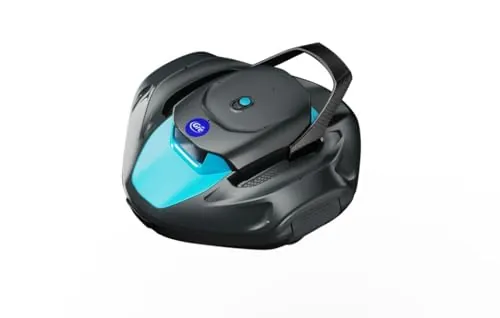 Gre - Moovo 90 Robot Limpiafondos Piscina eléctrico y Recargable para Piscinas Elevadas y Enterradas hasta 80 m², Limpieza Automática Fondo Plano, Inalámbrico, Autonomía 90min, Depósito 2 L