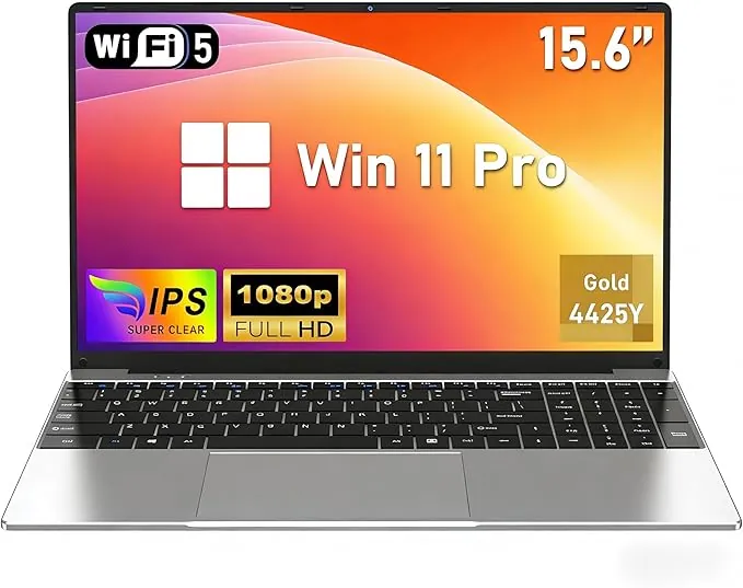 FUNYET 2026 Nuevo Laptop de 15,6 Pulgadas Ordenador Portátil, 16 GB de RAM y 256 GB de SSD, Pentium Gold 4425Y Portátil,IPS FHD 1920 x 1080 Notebook,5000 mAhWiFi5