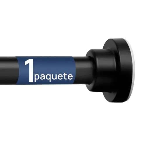 ENJOYBASICS Barra Cortina sin Taladrar Ajustable 81-137 cm, Negro