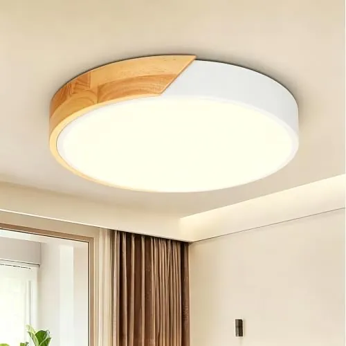 Kambo Plafón LED Redondo de Madera 24W 3000K 2400LM 30cm